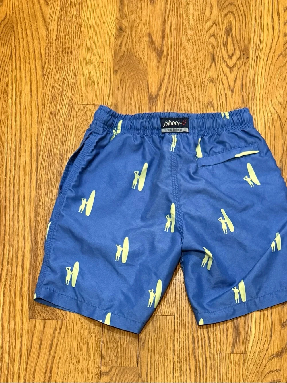 johnnie-O Royal Blue Swim Trunks with Lime Surf Silhouettes